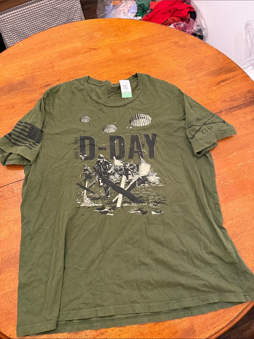 Grunt Style Olive Green D-DAY Graphic Short Sleeve Tee xxxl